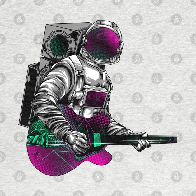 astronaut playing guitar by Mako Design 